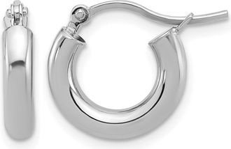 Diamond2Deal 14k Gold Polished 3mm Polished Hoop Earrings