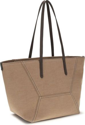 Brunello Cucinelli Womens Beige Cotton Shoulder Bag