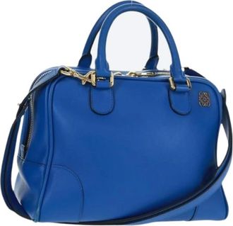 Loewe Pre-owned Handbags, female, Blue, Size: ONE SIZE Pre-owned Leather Handbag