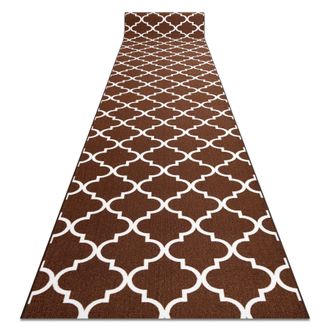 RugsX RugsX Anti-Slip Trellis Runner in Brown | Size: 133 cm x 440 cm