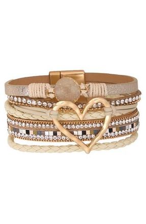 Saachi Multi Strand Wrap Bracelet in Taupe at Nordstrom Rack