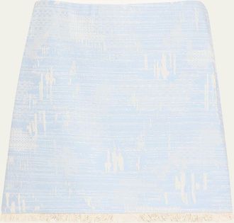 Kobi Halperin Rigby Fringe-Hem Tweed Mini Skirt