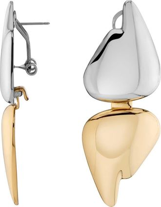 Demarson Blaze Mixed Metal Convertible Drop Earrings in Gold at Nordstrom