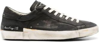 Philippe Model Vintage Low Top Sneakers - Heren - Sneakers - Zwart - 45 EU - Leer - Schoenen
