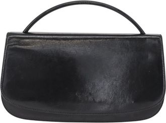 Prada Vintage Handbag Leather Black Leather Handbag (Pre-Owned)