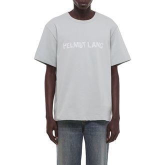 Helmut Lang Crumpled Logo Graphic T-Shirt in Aqua Gray at Nordstrom, Size Xx-Large