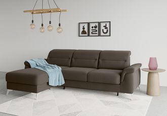 Sit&more Ecksofa »Sinatra L-Form« mit Recamiere, optinal mit Kopfteilverstellung und Armteilfunktion