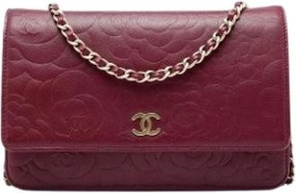 Chanel Pre-owned Wallet on Chain - Dames - Vintage Mini Tas - Rood - ONE Size - Leer - Vintage