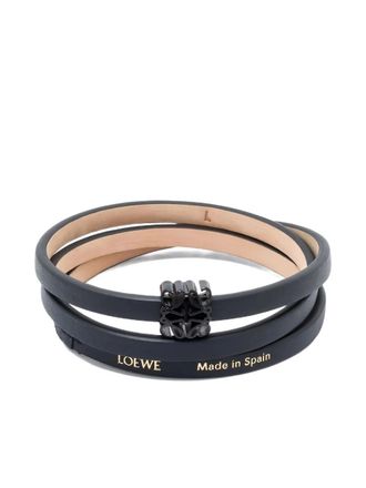Loewe anagram triple-wrap leather bracelet - Black
