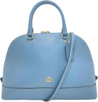 Coach Pre-owned Leather Handbag - Dames - Vintage Handtas - Blauw - ONE Size - Leer - Vintage