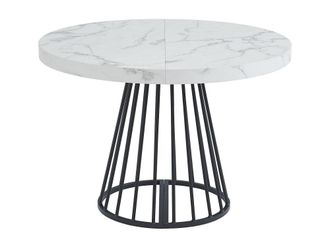 VENTE-UNIQUE.COM Mesa de comedor madera negro, blanco
