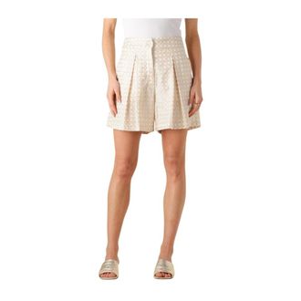 Greek Archaic Kori Dames, Korte broeken, Wit, Maat: S Linnen