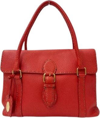 Fendi Pre-owned Vintage Handtas - Dames - Vintage Handtas - Rood - ONE Size - Leer - Vintage