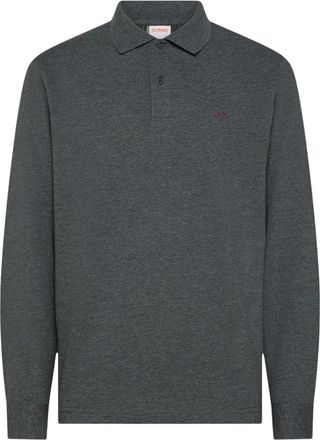 Sun 68 Polo de Algod&oacute;n Piqu&eacute; con Parche en el Codo - Tops - Hombre - Gris - M