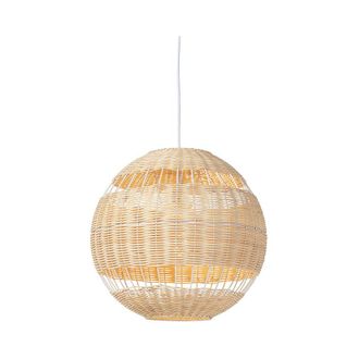 QAZQA Art Déco Lámpara colgante rústica de ratán - Rattan /Bambú Redonda Adecuado para led Max. 1 x 40 Watt - Qazqa