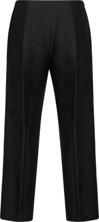 Toteme Womens Slim Evening Trousers Black Wool-Silk
