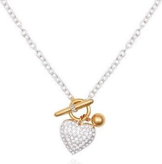 Guess Two-Tone Crystal Toggle Pendant Necklace in Two Tone at Nordstrom Rack