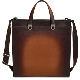 Ferragamo Trading Gancio Leather Tote in New Cognac Testa Di Moro Dark at Nordstrom