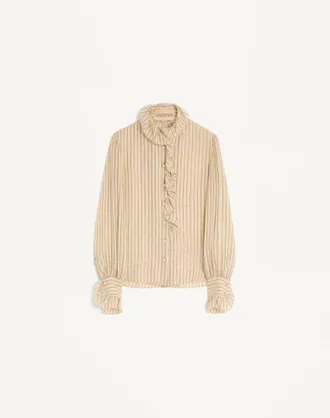 Valentino Seersucker Lam&eacute; Shirt Woman BIRCH 36