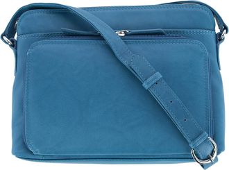 CTM Womens Leather Shoulder Bag Purse with Side Organizer