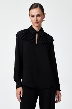 Trina Turk Windmill Pleated Top in Black at Nordstrom, Size X-Small