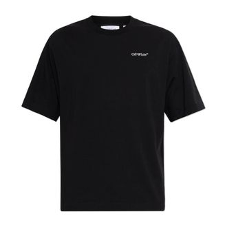 Off-white T-Shirts, male, Black, Size: XS T-shirt with printed logo