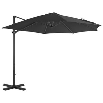 Berkfield Home Cantilever Umbrella with Aluminium Pole Anthracite 300 cm in Black