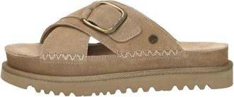 Warmbat Wondai Open Teen Slider - Dames - Sandalen - Beige - 40 EU - Su&egrave;de - Schoenen