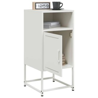 Berkfield Home Durable Bedside Cabinets 2 pcs White 36x39x78 cm Steel | Size: 36 x 39 x 78 cm