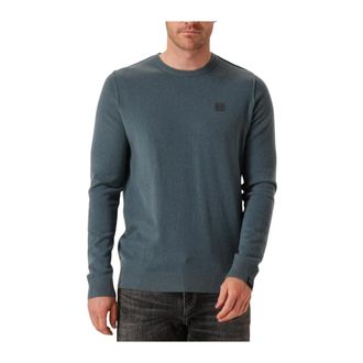 Butcher of Blue Blauwe Crew Neck Sweater Clifden - Heren - Truien - Blauw - Maat: S Wol