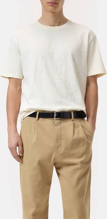 Closed Organic Cotton Classic Slub Short Sleeve T-Shirt In Ivory