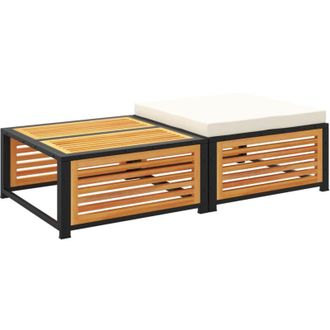 vidaXL Mesa De Jard&iacute;n Con Taburete Madera Maciza De Acacia Vidaxl