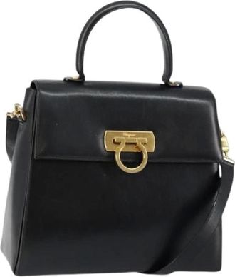 Ferragamo Pre-owned Handbags, female, Black, Size: ONE SIZE Pre-owned Leather Handbag
