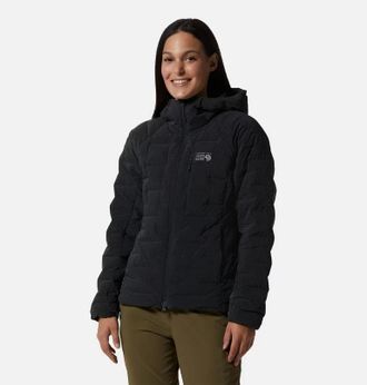 Mountain Hardwear StretchDown Jacket Womens Dark Storm Heather Hooded JZZ 5