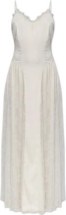 Rotate ROTATE Birger Christensen, Maxi Dresses, female, White, Size: L Dress with lace inserts