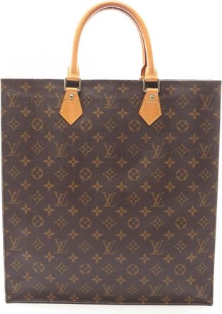 Louis Vuitton Brown Coated Canvas Leather Handbag Tote Bag (Pre-Owned)