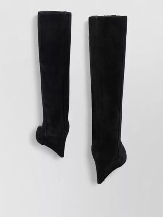 Jimmy Choo London suede high wedge knee-high boots