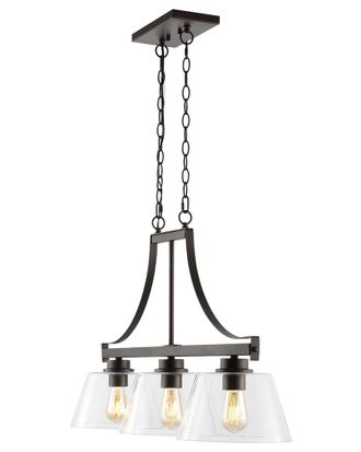 Jonathan Y Designs Jonathan Y Jayden 36In 3-Light Industrial Farmhouse Iron/Glass Linear Led Pendant