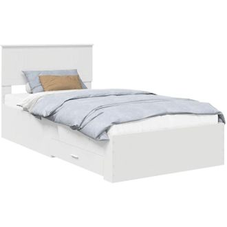 vidaXL Bed Frame with Headboard White 100 x 200 cm Engineered Wood vidaXL