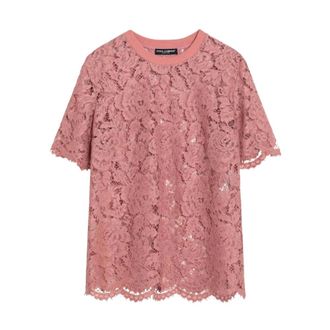 Dolce & Gabbana T-Shirts, female, Pink, Size: S Top