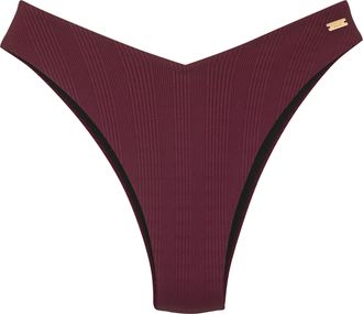 Copenhagen Bikini-Hose COPENHAGEN STUDIOS Nela, Damen, Gr. 34, N-Gr, rot (weinrot), Rippware, Recycling-Polyamid, strukturiert, unifarben, Badehosen Bikini-Hose,