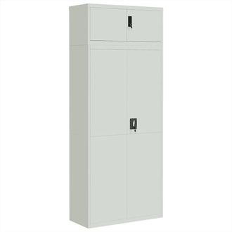 Berkfield Home File Cabinet Light Grey 90x40x220 cm Steel | Size: 90 x 40 x 220 cm