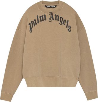 Palm Angels GD gebogen logo beige sweatshirt