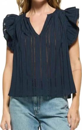 Nation Ltd Claudia V-Neck Top In Night Sky