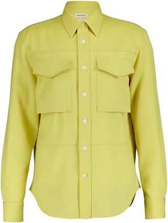 Alexander McQueen Gele Wol Militair Overhemd - Heren - Casual Overhemden - Geel - XL - Wol - Overhemden