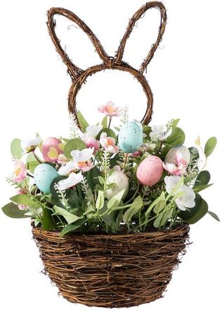 Glitzhome Easter Egg and Flower Bunny Shaped Basket Centerpiece in Brown at Nordstrom, Size Medium