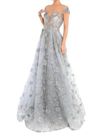 Tarik Ediz Ball Bown In Claudy Blue