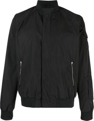 Herno logo-patch bomber jacket - men - Polyamide/Polyester/Polyester/Polyamide/Spandex/Elastane - 50 - Black