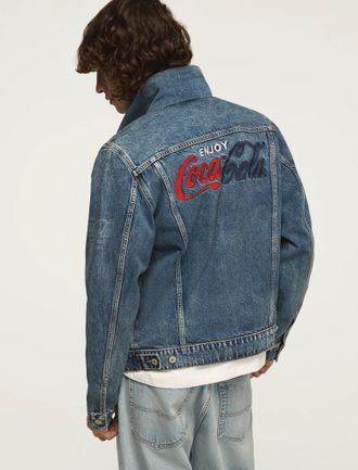 Lucky Brand Mens Coca Cola Denim Trucker Jacket