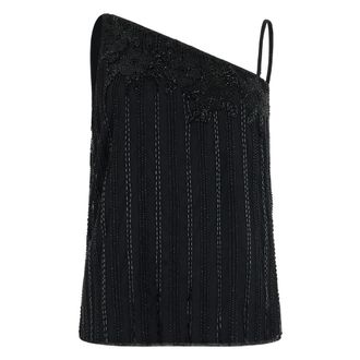 Ralph Lauren Sleeveless Tops, female, Black, Size: XS Asymmetric One-Shoulder Top